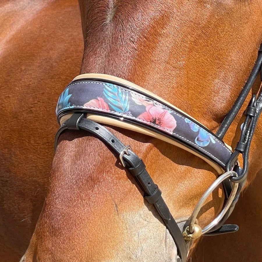 Fleur Snaffle Bridle - Cream Padding